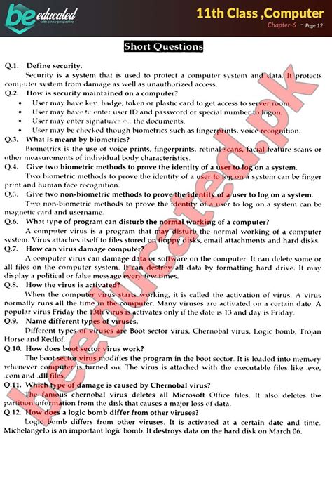 Cahpter 6 Computer Science ICS Part 1 Notes Inter Part 1 Notes