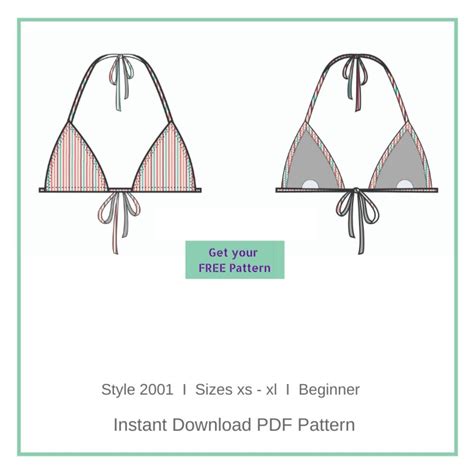 FREE Dollys Triangle Bikini Top PDF Pattern