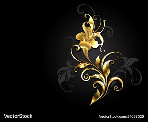 Antique golden flower Royalty Free Vector Image