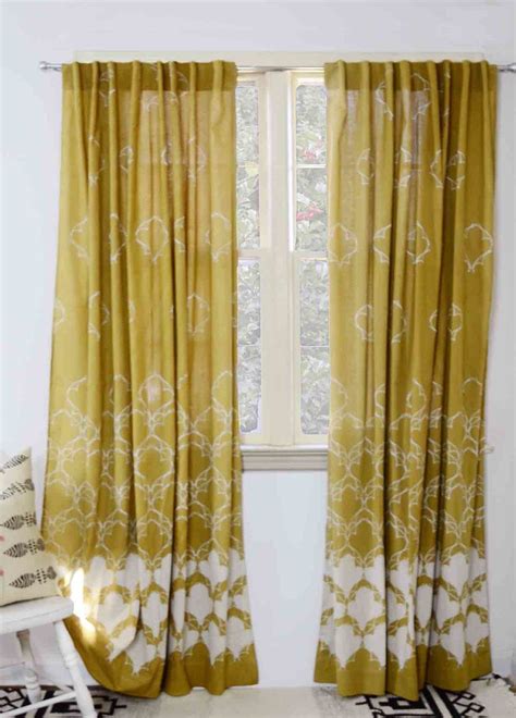 Best Mustard Print Curtains Threshold Light Filtering