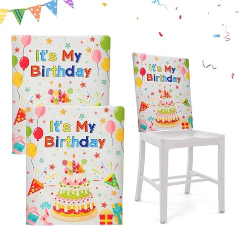 Anphsin 2 Pcs Its My Birthday Chair Covers For Classroom