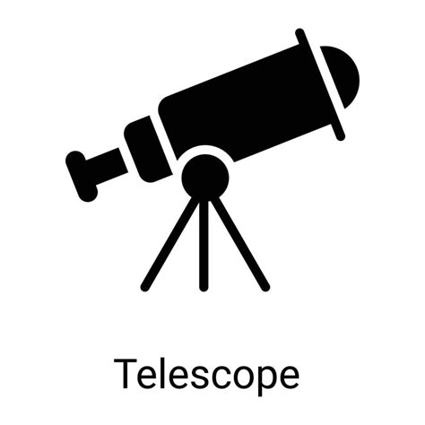 Icono De L Nea De Telescopio Aislado Sobre Fondo Blanco Vector