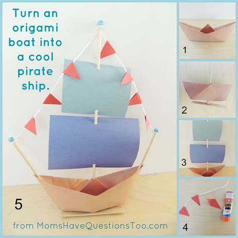 Origami Boat And Pirate Ship Craft Ship Craft Pirate Ship Craft