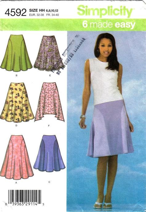 Misses Flared Skirts Sewing Pattern High Low Hem Colour Etsy Skirt