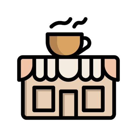 Premium Vector Cafe Flat Icon Editable Coffee Shop Symbol Vector