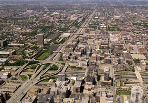chicago highway  interchange stock photo image  cityscape