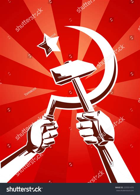 Soviet Communist Hammer Sickle Illustration Stock Vector (Royalty Free) 225551470 | Shutterstock