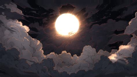 moon night clouds  wallpaper moewalls