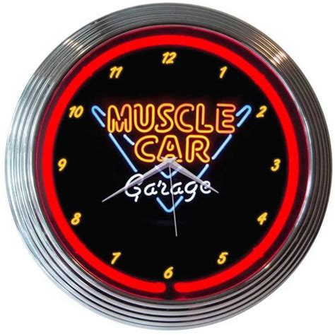 Neonetics Neon Clocks Muscle Car Garage Neon Clock