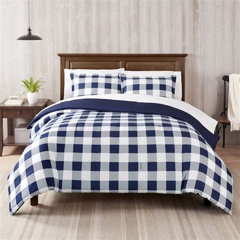 Serta 3 Piece Navy White King Comforter Set 13513000604 At