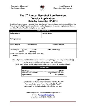 Fillable Online The Th Annual Neerchokikoo Powwow Fax Email Print