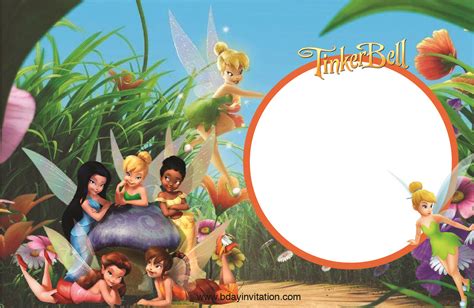 Cool Free Printable Disney Tinkerbell Birthday Invitation Template E17