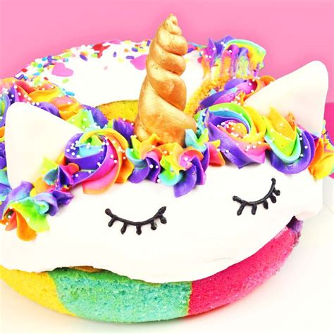 How To Make A Giant Rainbow Unicorn Donut Recipe Unicorn Donuts