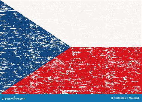 Grunge Czech Republic Flag Czech Republic Flag With Grunge Texture Vector Illustration Stock