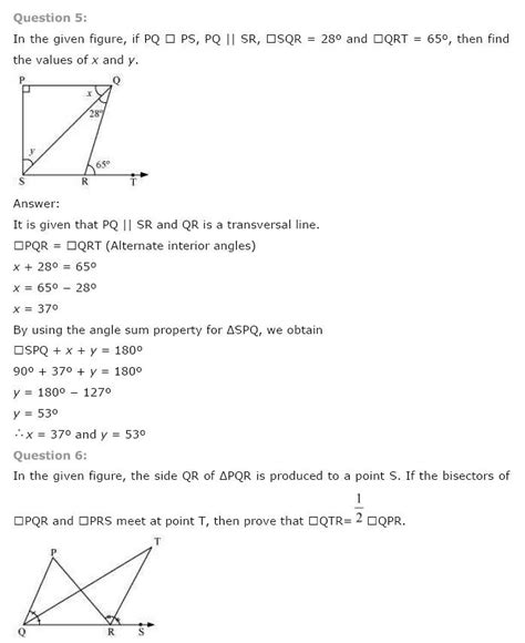 NCERT Solutions For Class 9th Maths Chapter 6 Lines And Angles