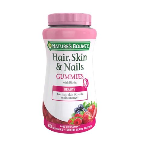 Nature S Bounty Hair Skin And Nails Gummies With Biotin Pack Of 60 Buy Online In Uae