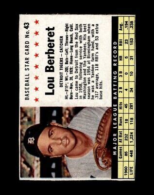 Post Set Break Lou Berberet Ex Exmint Gmcards Ebay