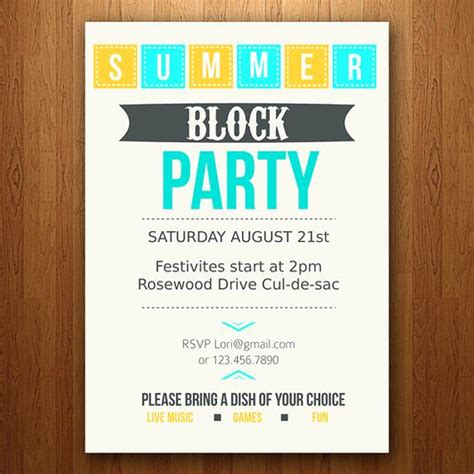 Block Party Invitation Template Free - Collegio Sanlorenzo Template