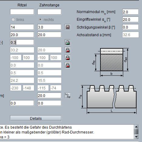 Berechnungssoftware um Module für Zahnstangen und Stirnräder erweitert