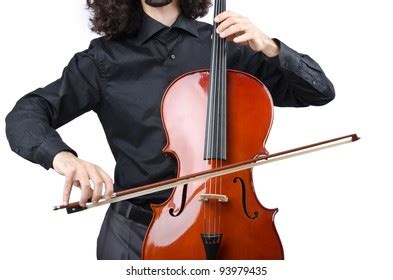 Man Playing Cello On White Stock Photo 95714971 Shutterstock