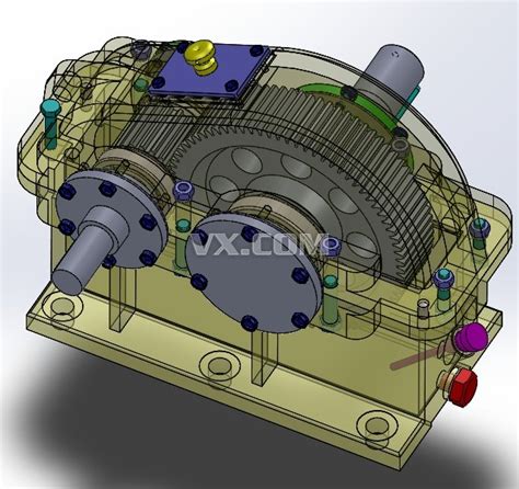 一级直齿圆柱齿轮减速器solidworks运动器械3d模型图纸下载微小网