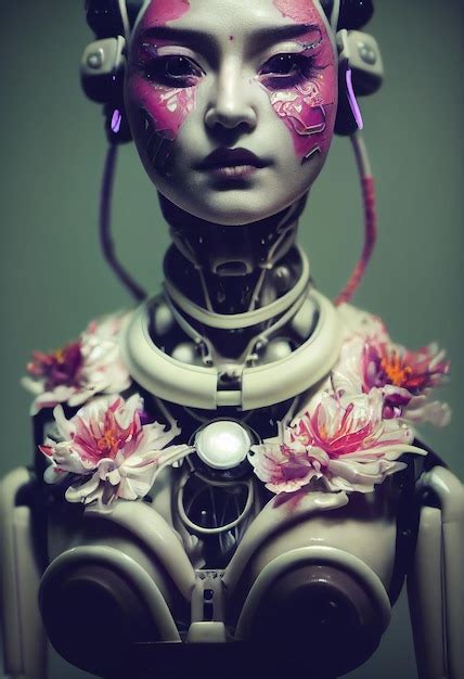 Premium Photo Portrait Of A Futuristic Female Robot From The Future