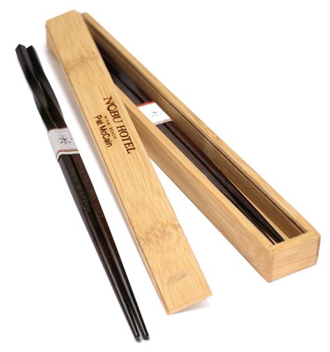 Engraved Fine Dining Twisted Dark Brown Wood Chopsticks Chopstick