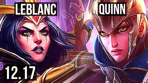 LEBLANC Vs QUINN MID 2 2M Mastery 12 2 3 Godlike EUW Diamond