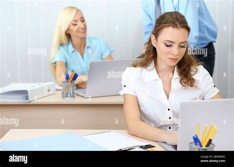 office staff   work  workplace stock photo alamy