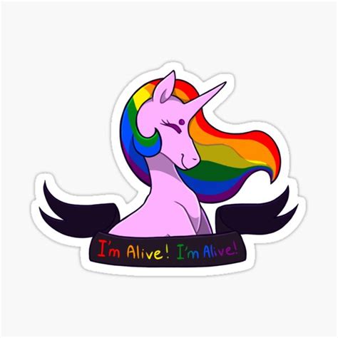 Pride Unicorn Rainbow Sticker For Sale By Katiekomics Art Redbubble