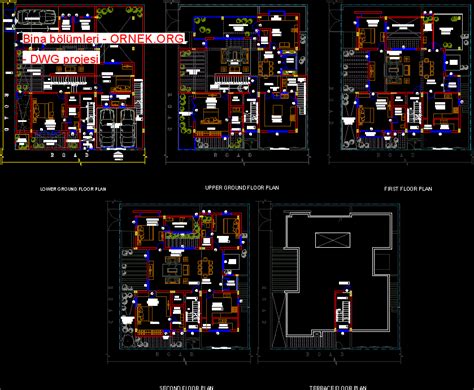 Bina bölümleri dwg projesi Autocad Projeler