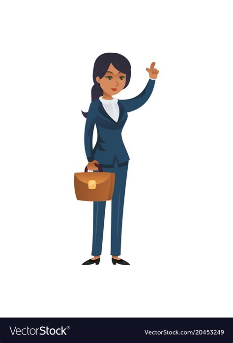 Ethnic Businesswoman Character With Briefcase Vector Image