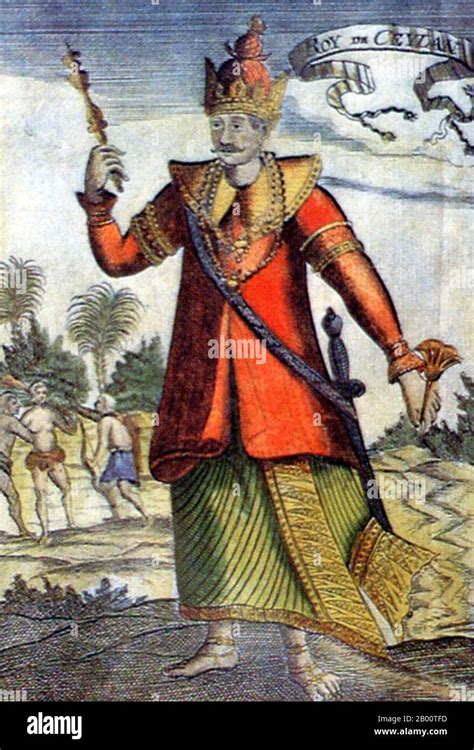 Sri Lanka Raja Singha Ii King Of Kandy 1629 1687 Engraving By