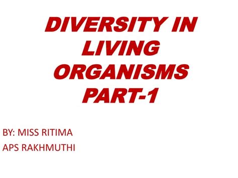 Diversity In Living Organisms Ppt