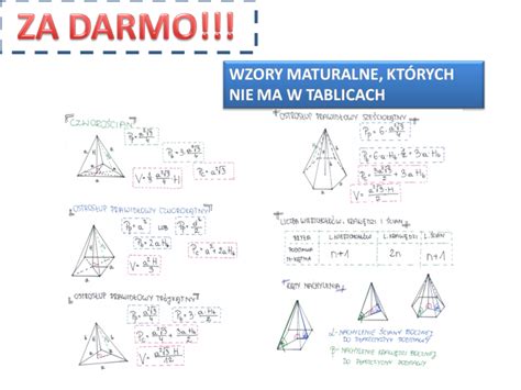 Wzory maturalne których nie ma w tablicach maturalnych Złoty nauczyciel