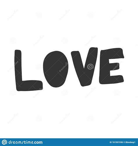 Love Vector Hand Drawn Illustration Sticker With Cartoon Lettering