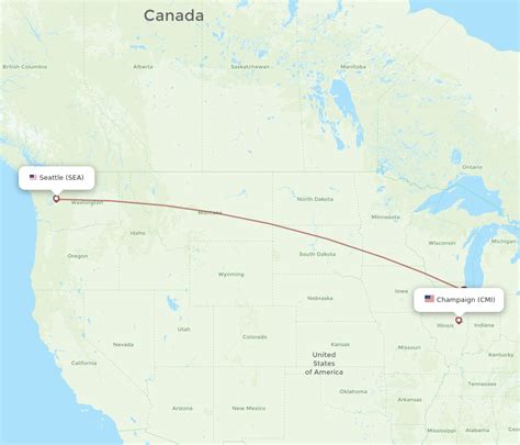 All Flight Routes From Champaign To Seattle Cmi To Sea Flight Routes