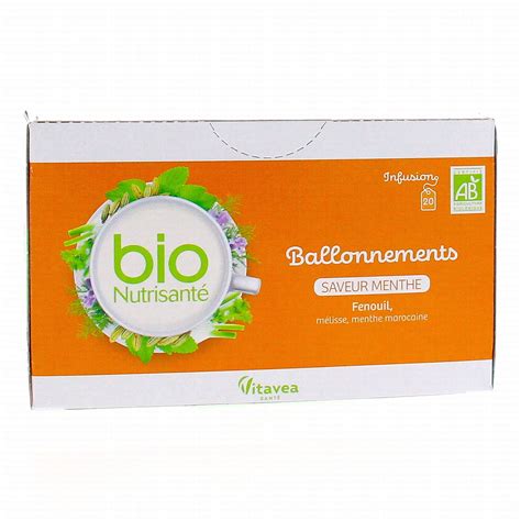 Vitavea Infusions Ballonnements Bio X Sachets Parapharmacie Prado