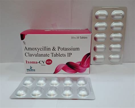 Ixoma Cv Amoxicillin Potassium Clavulanate Tablets Ip 625 Mg At Rs 696 Box In Yamuna Nagar