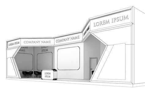 D Booth Exhibition Stand Stall X M Height Cm Side Open Model