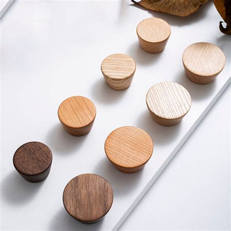 Wardrobe Solid Wood Knob Cabinet Door Knob Modern Knob Nordic Round