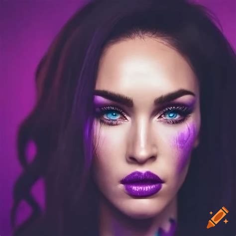 Portrait Of Megan Fox And Miley Cyrus With Striking Makeup On Craiyon