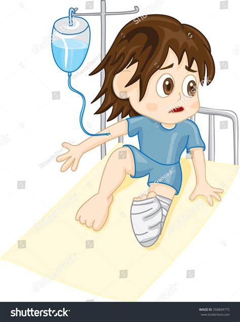 Sick Boy Lying Bed Vector Stock Vector (Royalty Free) 358894775 ...