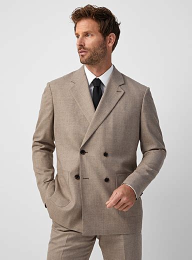 Taupe Double Breasted Jacket Regular Fit Matinique Simons