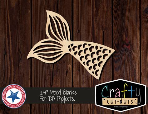 Mermaid Tail Cutout Multiple Sizes Laser Cut Shapes Etsy