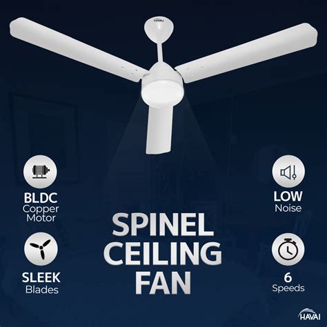 3 Blades Spinel BLDC Ceiling Fan White 0 5W LED 340 RPM At Rs 3590