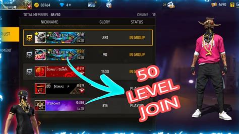 Free Fire 50 Level Player How To Join Guild Best Guild Top Guild Hip