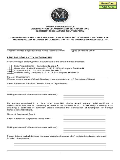 Fillable Online Contractor Authorized Signatory Listing Casl Form For