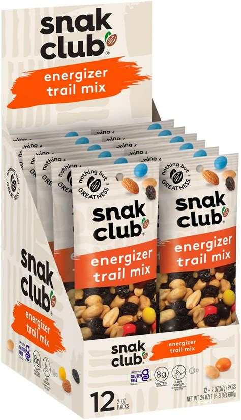 Snak Club Energizer Trail Mix 2 Ounce Pack Of 12 Amazonca