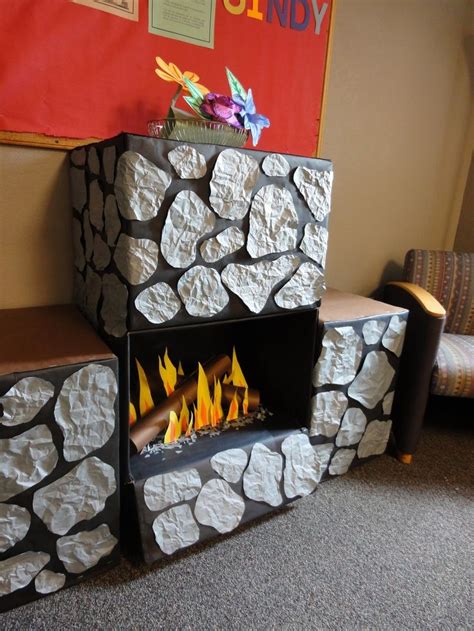 Fireplace Ra Ideas Cardboard Crafts Winter Theme